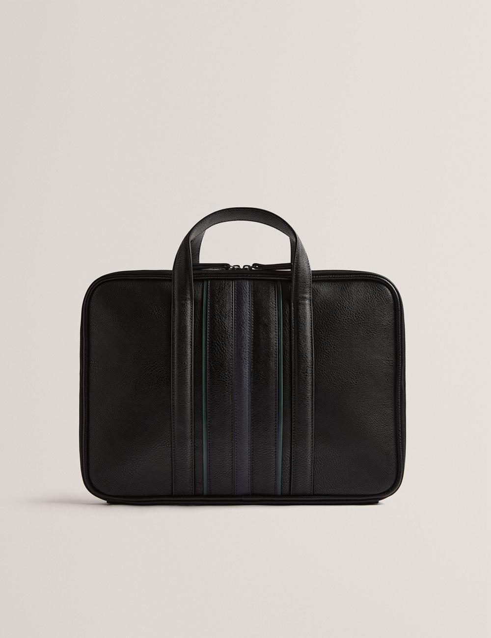 Sacs À Documents Ted Baker KEDRIK - Stripe Detail Faux Leather Homme Noir | Paris  12936-IDVU
