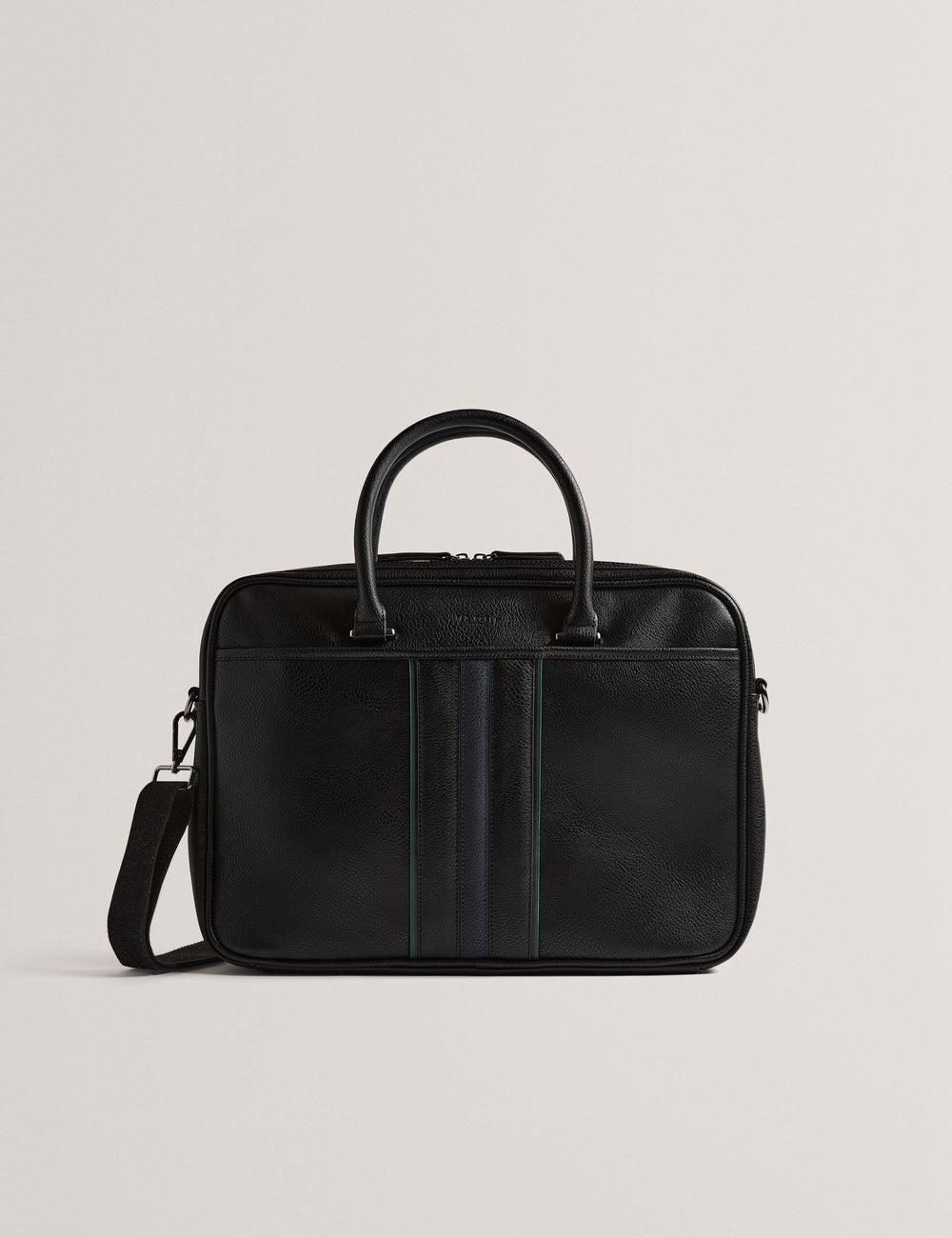Sacs À Documents Ted Baker KENRIIK - Faux Leather Striped Panel Homme Noir | Paris  73421-KCPQ
