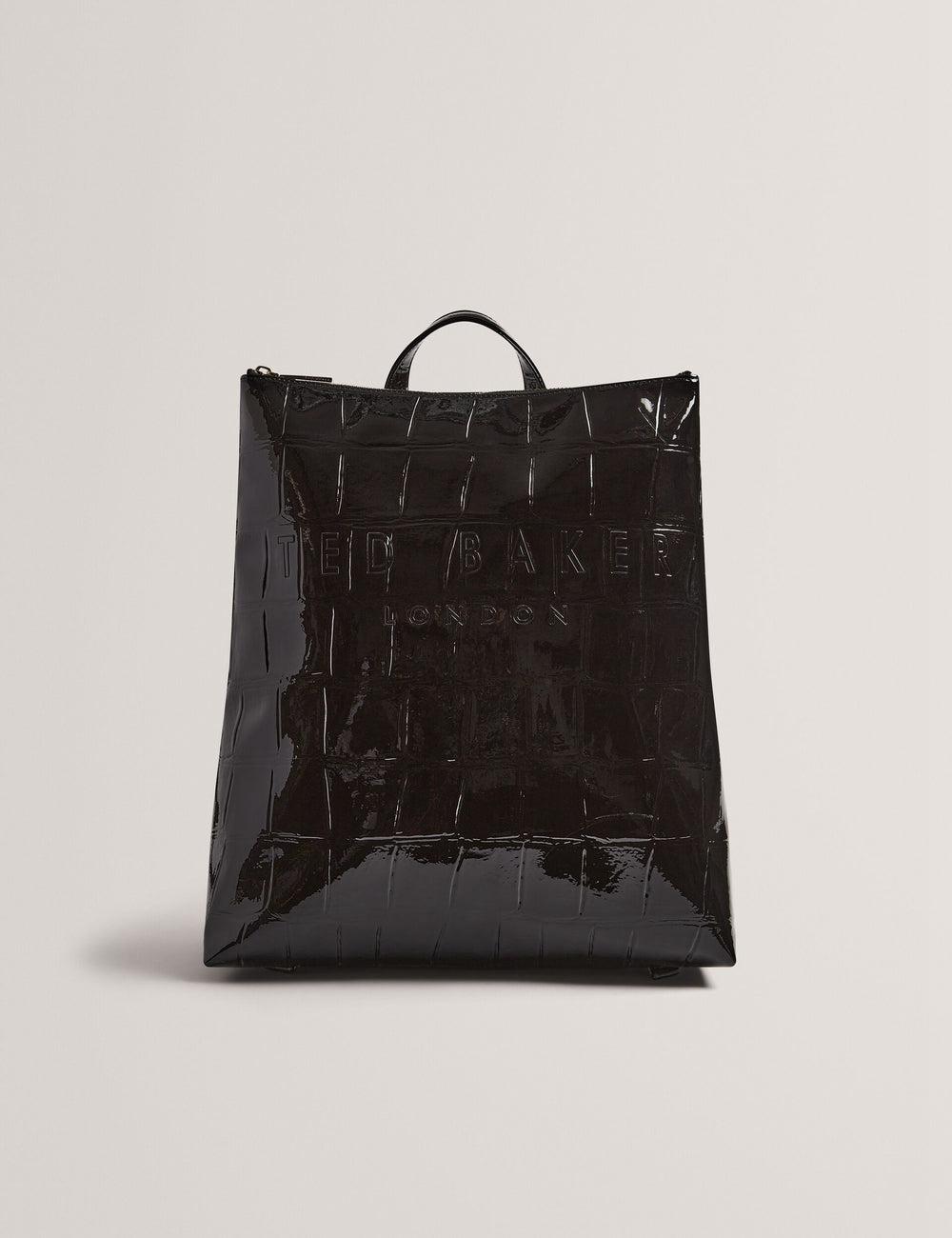 Sacs à Dos Ted Baker CROCLEE - Croc Effect Faux Leather Backpack Femme Noir | Paris  71048-BUAM