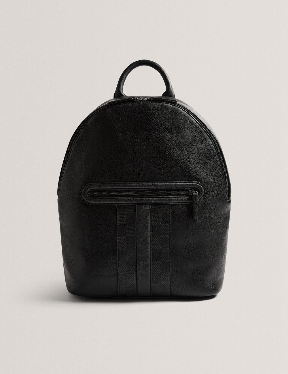 Sacs à Dos Ted Baker KEIIGAN - Striped Panel PU Reporter Homme Noir | Paris  28309-YGFC