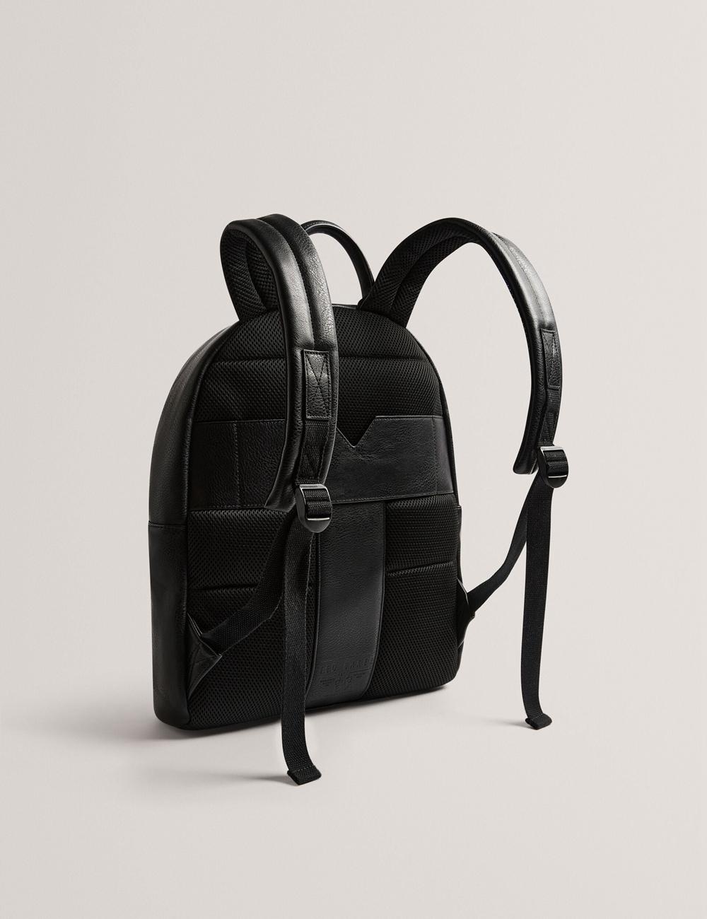 Sacs à Dos Ted Baker KEIIGAN - Striped Panel PU Reporter Homme Noir | Paris  28309-YGFC