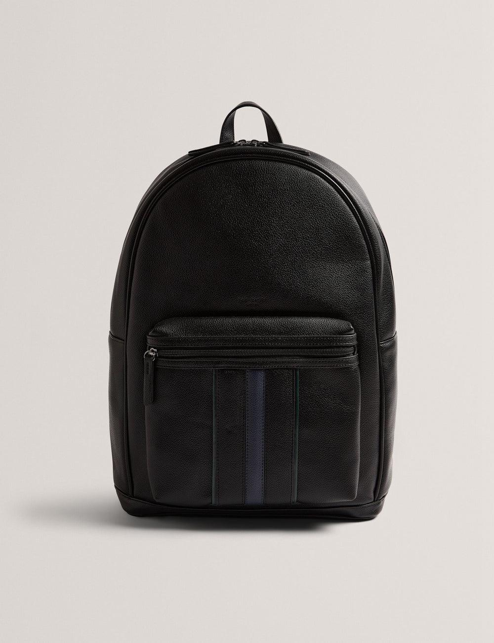 Sacs à Dos Ted Baker KEVIIN - Faux Leather Striped Panel Homme Noir | Paris  20917-GFRQ