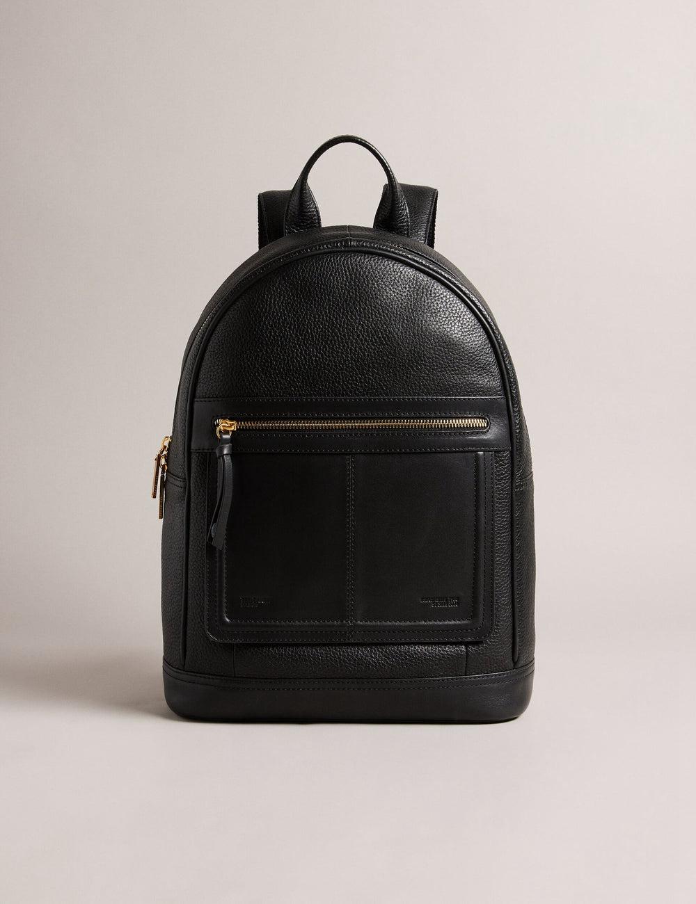 Sacs à Dos Ted Baker NISHAY - Leather Zip Pocket Laptop Femme Noir | Paris  52390-FJNK