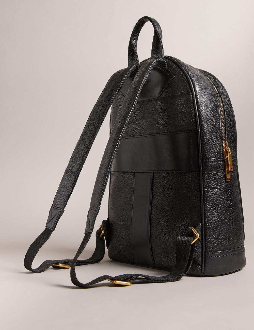 Sacs à Dos Ted Baker NISHAY - Leather Zip Pocket Laptop Femme Noir | Paris  52390-FJNK