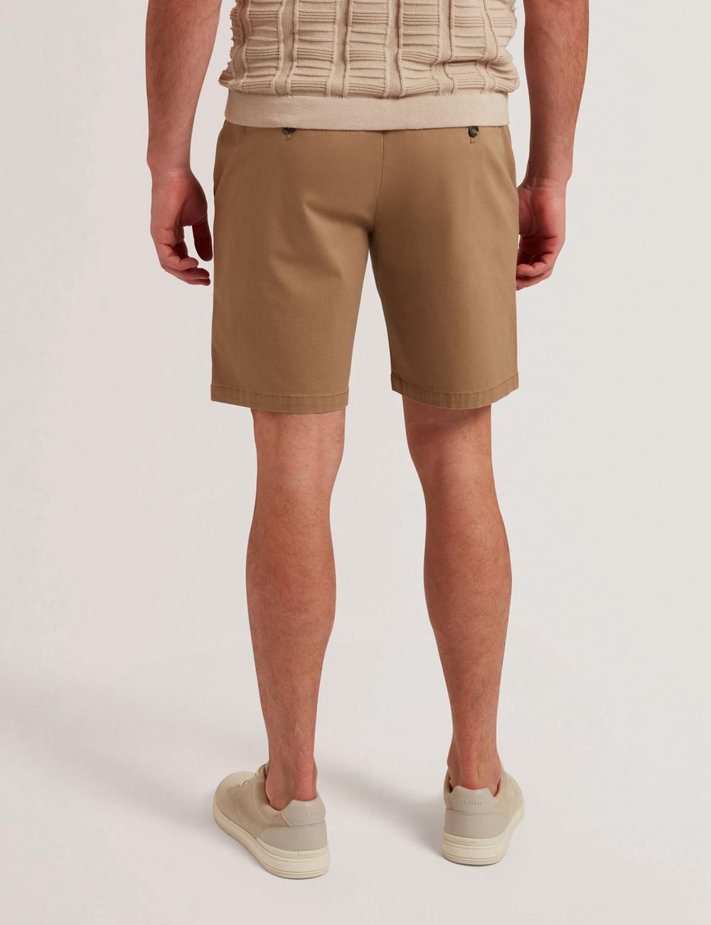 Short Ted Baker BARNHAM - Regular Fit Cotton Blend Chino Homme Tan | Paris  98063-SOEJ