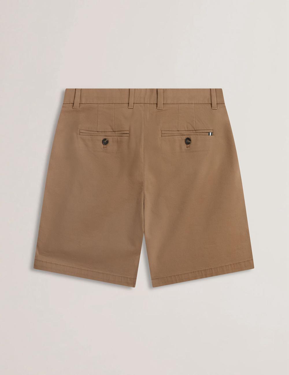Short Ted Baker BARNHAM - Regular Fit Cotton Blend Chino Homme Tan | Paris  98063-SOEJ