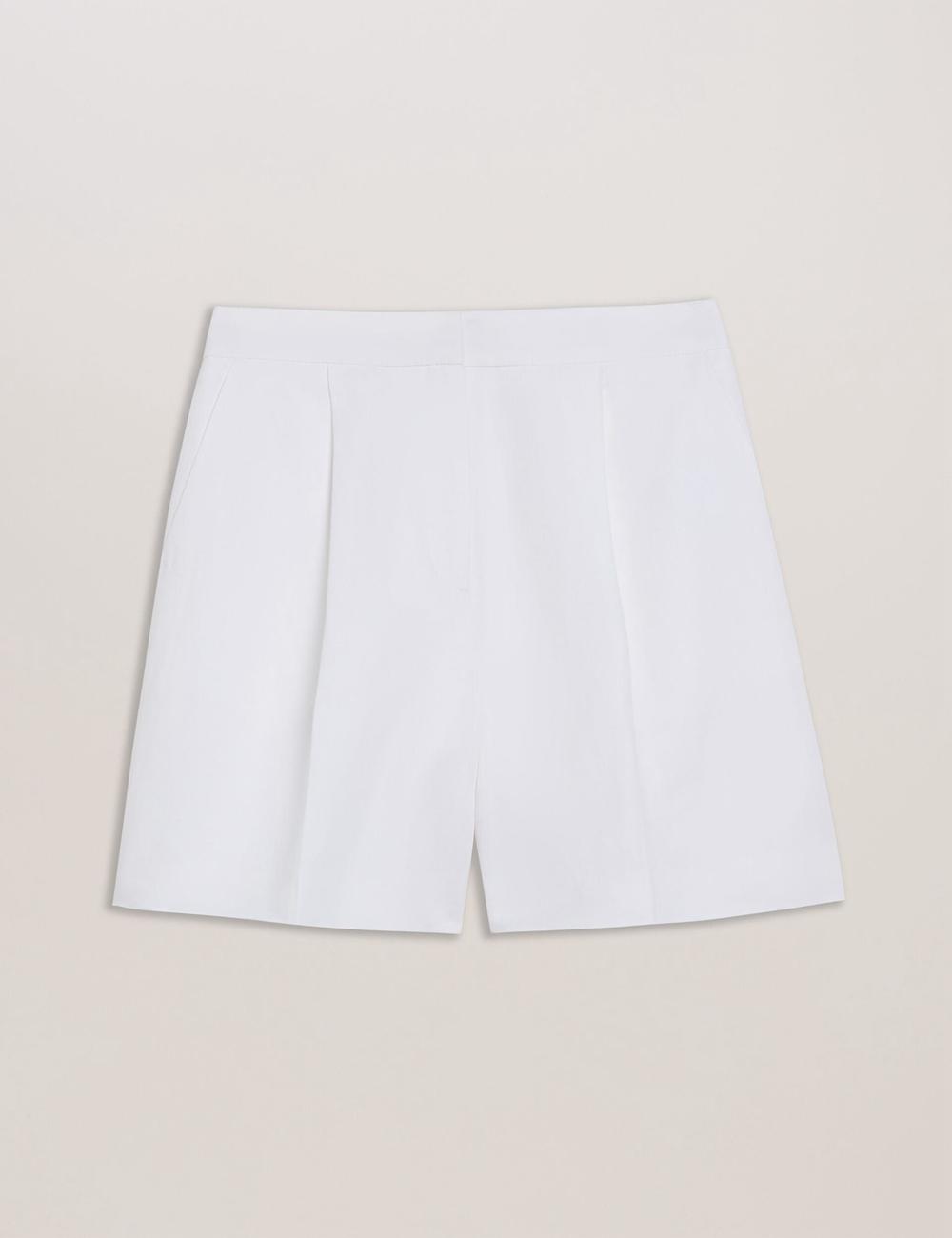Short Ted Baker MUSUBSH - High Waisted Pleated Tailored Femme Blanche | Paris  74508-DXUV
