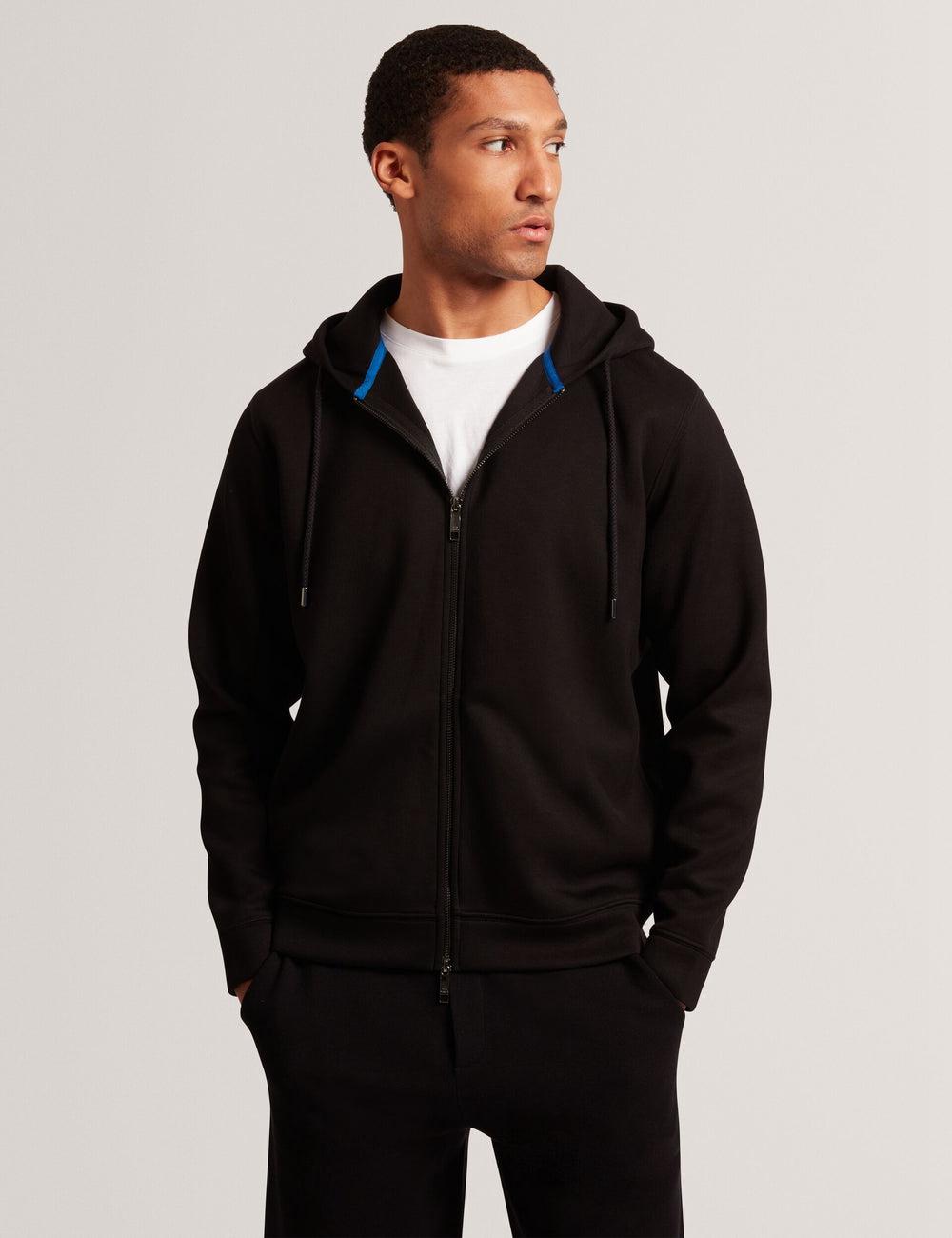 Sweat a Capuche Ted Baker EPIO - Zip Through Neoprene Homme Noir | Paris  60837-BIGR