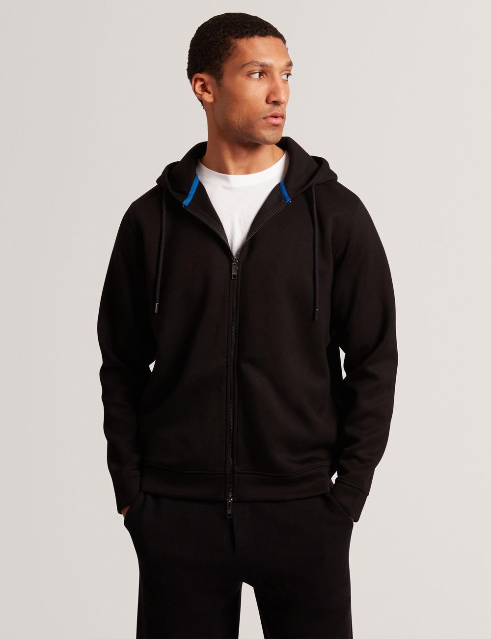 Sweat a Capuche Ted Baker EPIO - Zip Through Neoprene Homme Noir | Paris  60837-BIGR