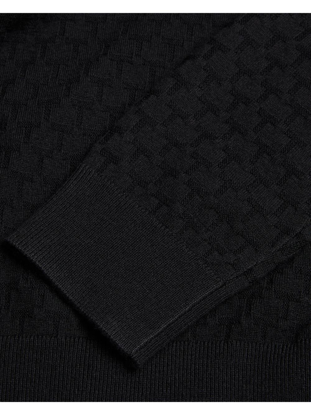 Sweat a Capuche Ted Baker LOULAR - Textured T Knit Wool Blend Homme Noir | Paris  97680-OXJB