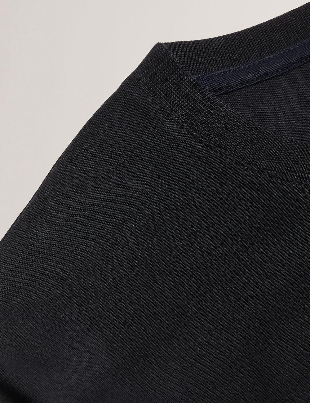 T Shirts Ted Baker BEXLI - Regular Fit Long Sleeve Cotton Homme Noir | Paris  76081-BJFH