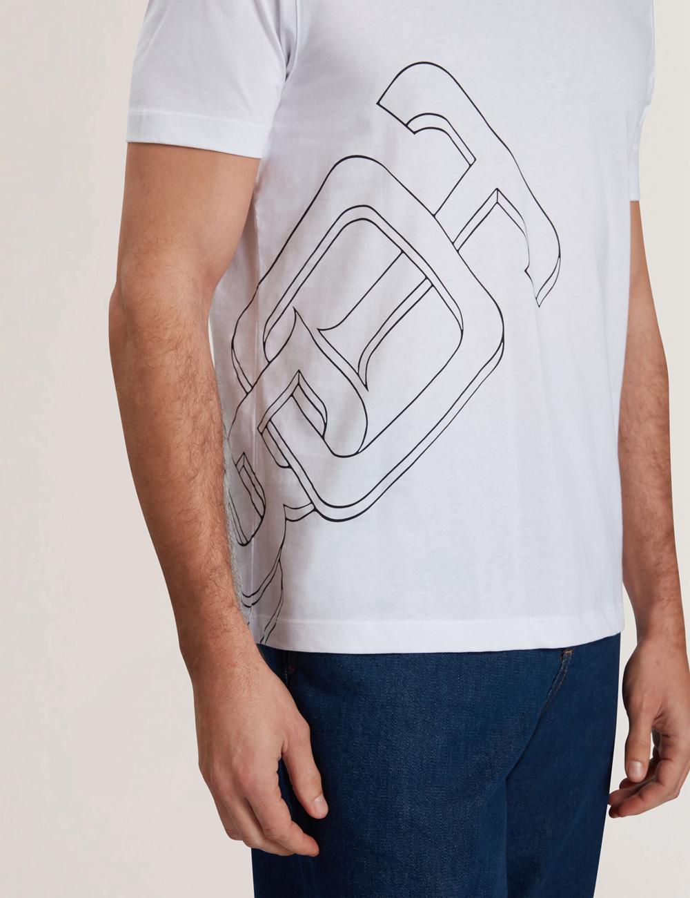 T Shirts Ted Baker CRAIGEY - Logo Graphic Crew Neck Cotton Homme Blanche | Paris  23654-YDWZ
