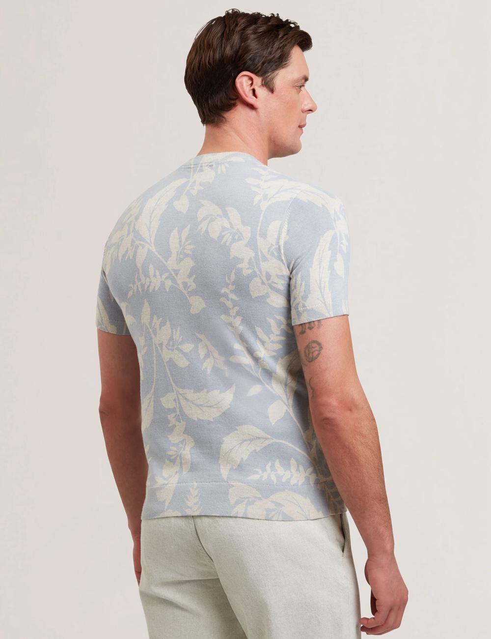 T Shirts Ted Baker DENNIO - Short Sleeve Printed Floral Homme Bleu | Paris  10873-BPOS