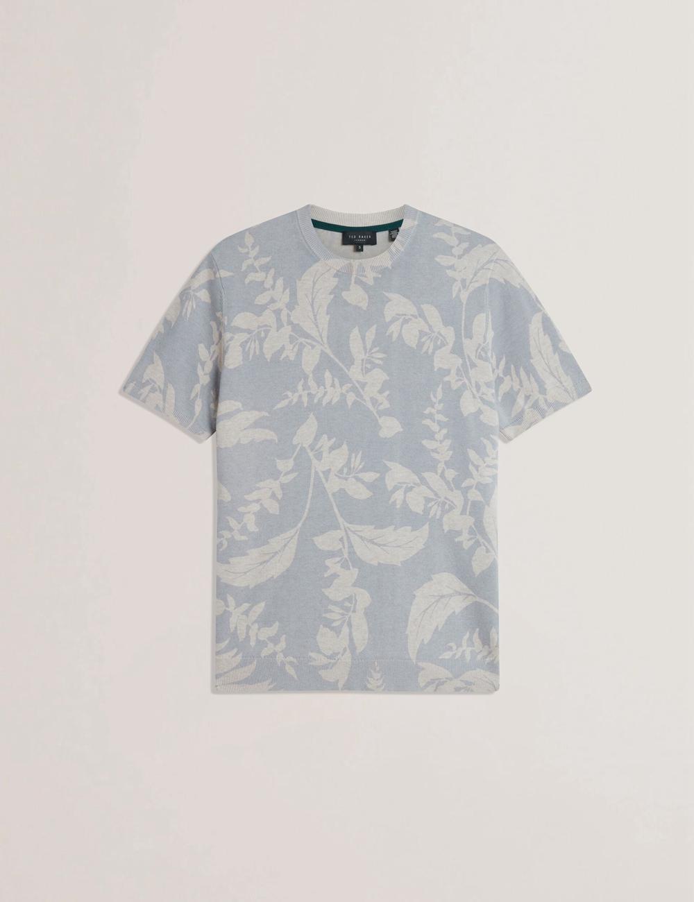 T Shirts Ted Baker DENNIO - Short Sleeve Printed Floral Homme Bleu | Paris  10873-BPOS