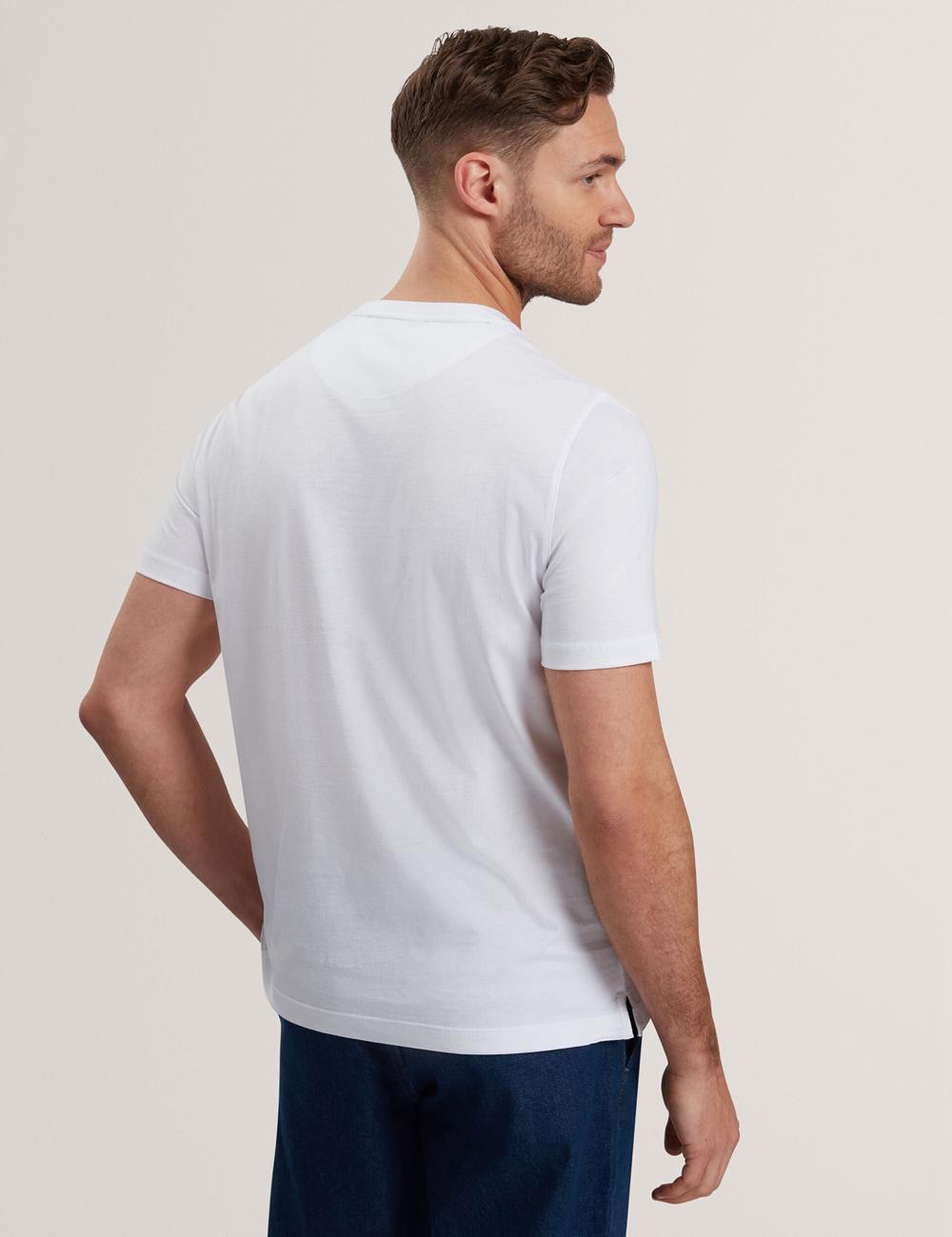 T Shirts Ted Baker JUSTINO - Branded Box Print Graphic Cotton Homme Blanche | Paris  43786-LOJB