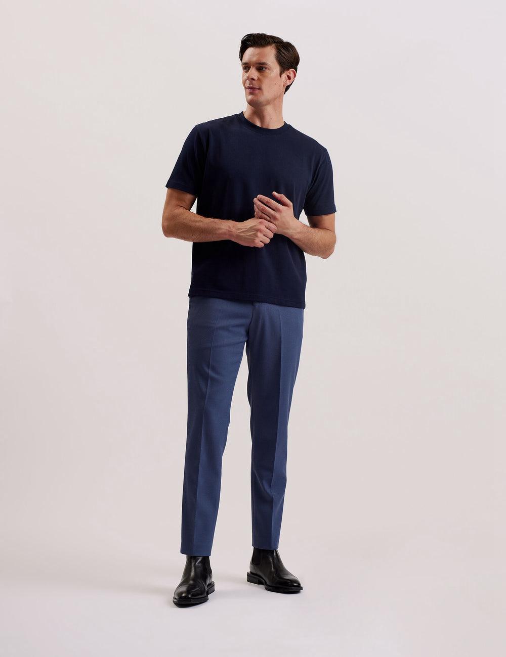 T Shirts Ted Baker KORNKA - Short Sleeve Relaxed Fit Cotton Homme Bleu Marine | Paris  97041-KWDI