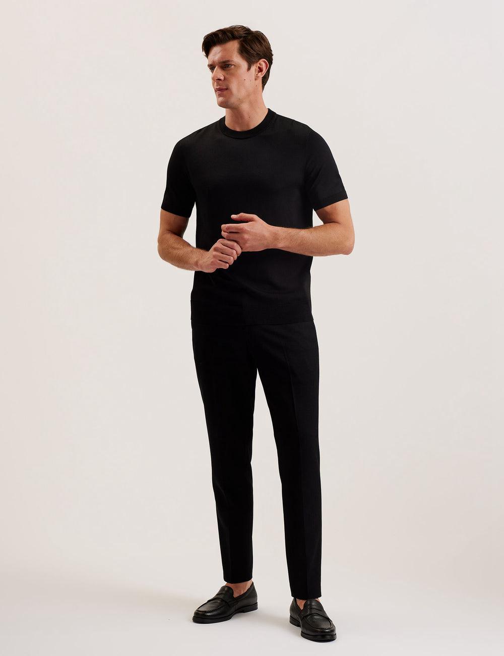 T Shirts Ted Baker REYON - Rayon Crew Neck Short Sleeve Homme Noir | Paris  01827-DWOZ