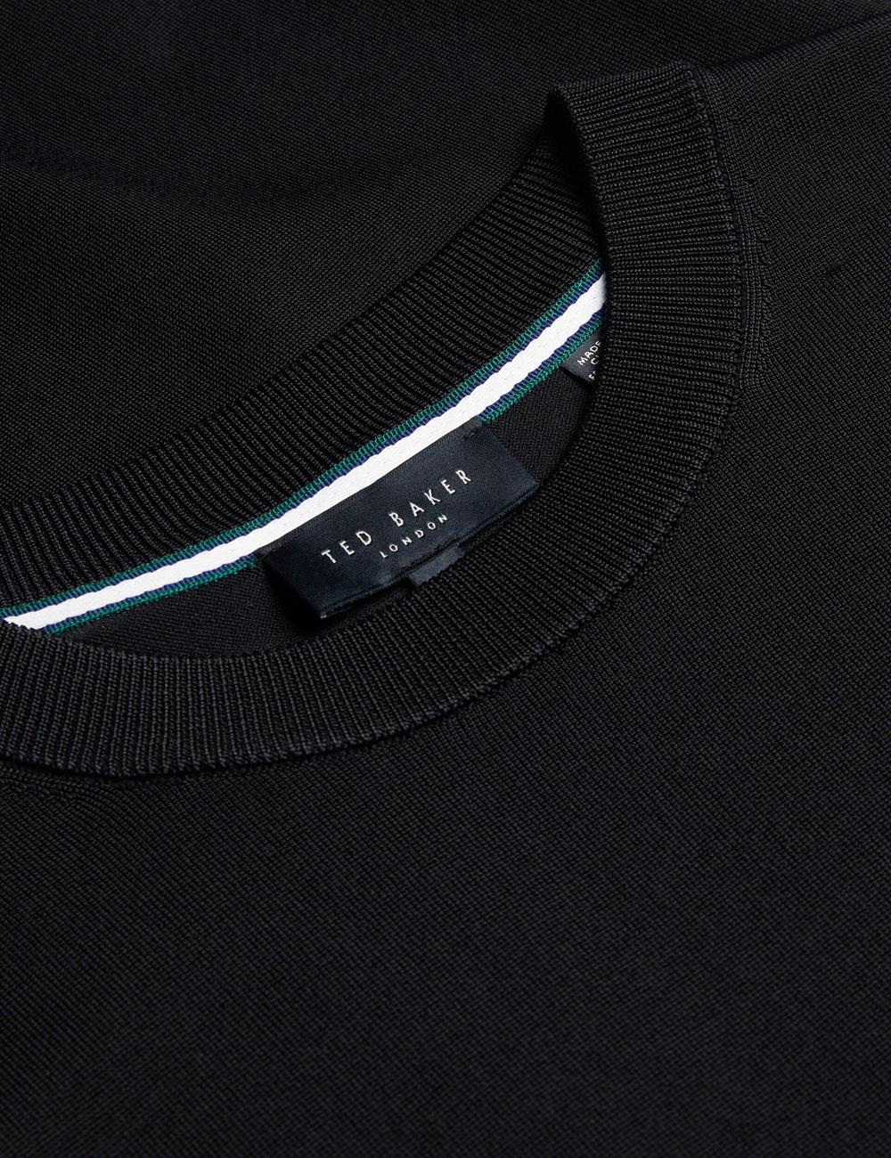 T Shirts Ted Baker REYON - Rayon Crew Neck Short Sleeve Homme Noir | Paris  01827-DWOZ