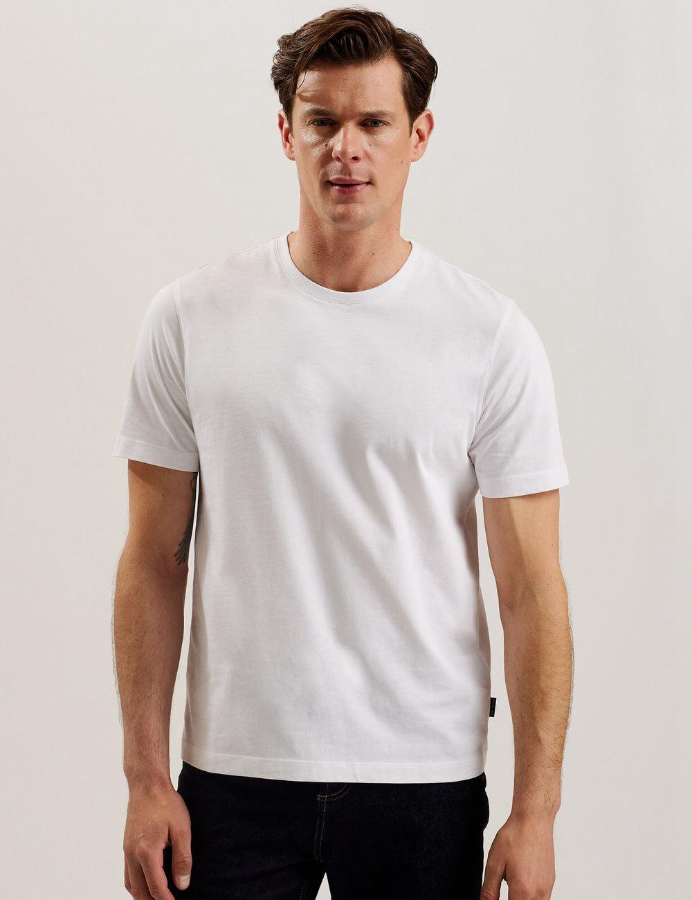T Shirts Ted Baker TYWINN - Classic Crew Neck Cotton Homme Blanche | Paris  19745-PDLM