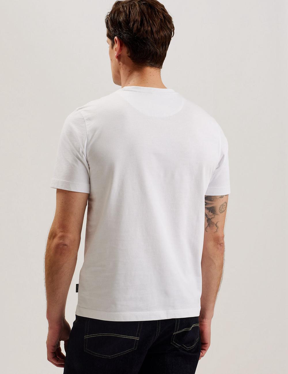T Shirts Ted Baker TYWINN - Classic Crew Neck Cotton Homme Blanche | Paris  19745-PDLM