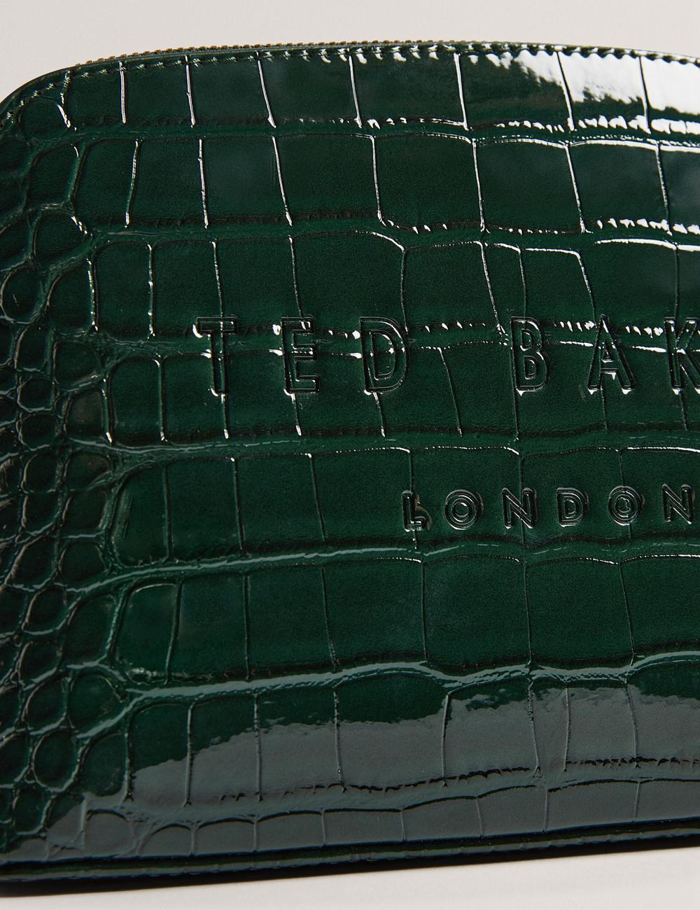 Trousse De Maquillage Ted Baker CROCALA - Croc Effect Faux Leather Femme Vert | Paris  35106-FTDV