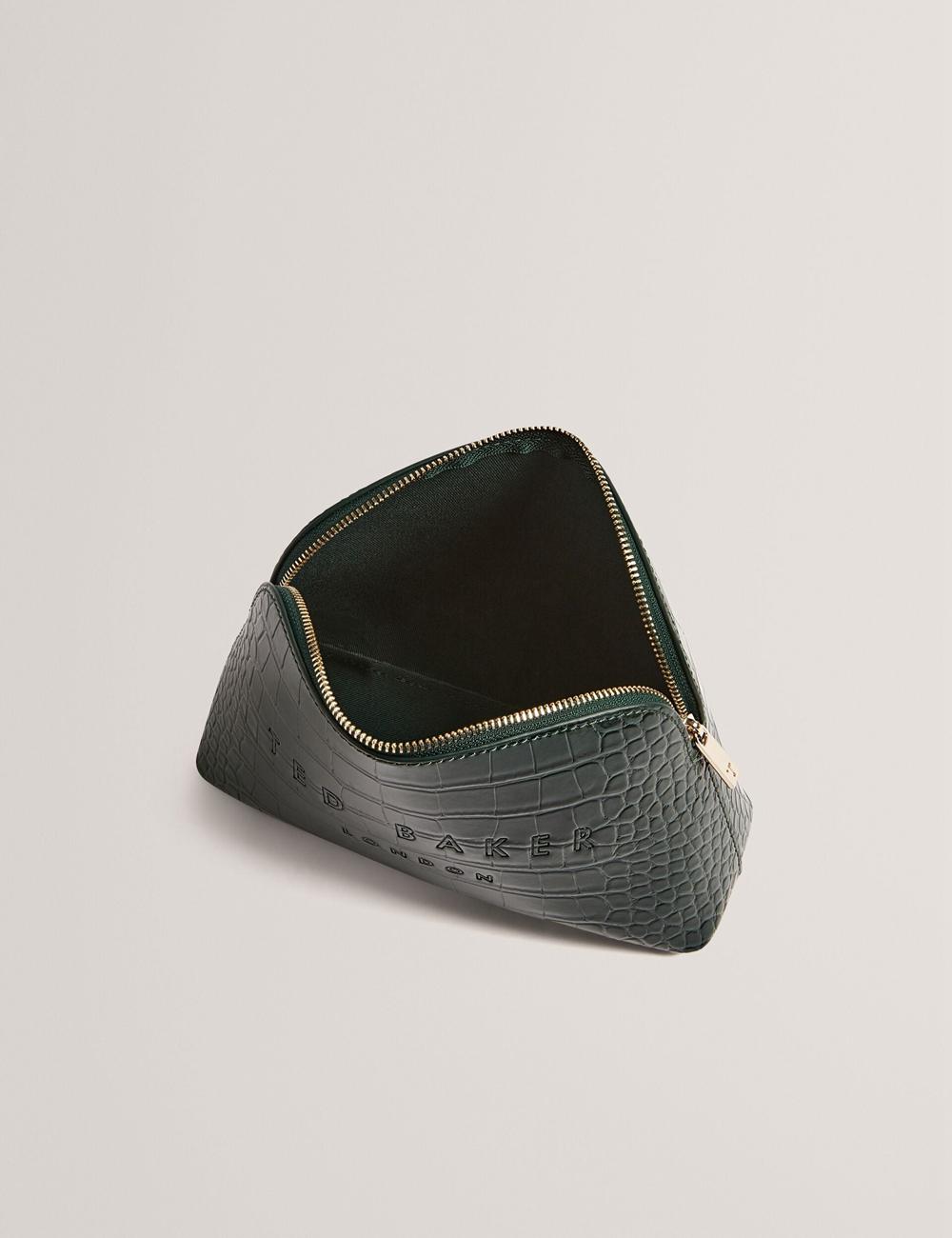 Trousse De Maquillage Ted Baker CROCALA - Croc Effect Faux Leather Femme Vert | Paris  35106-FTDV