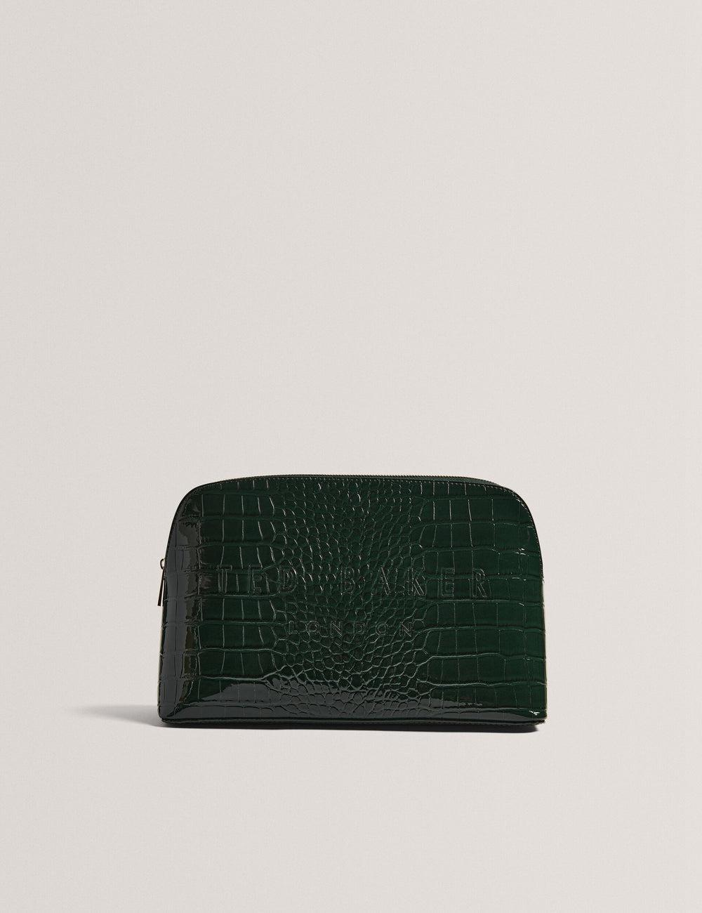 Trousse De Toilette Ted Baker CROCANA - Croc Texture Faux Leather Femme Vert | Paris  06245-SQNO