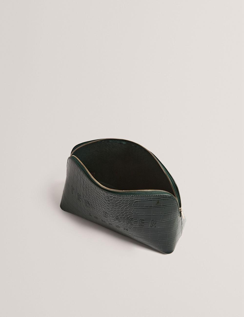Trousse De Toilette Ted Baker CROCANA - Croc Texture Faux Leather Femme Vert | Paris  06245-SQNO