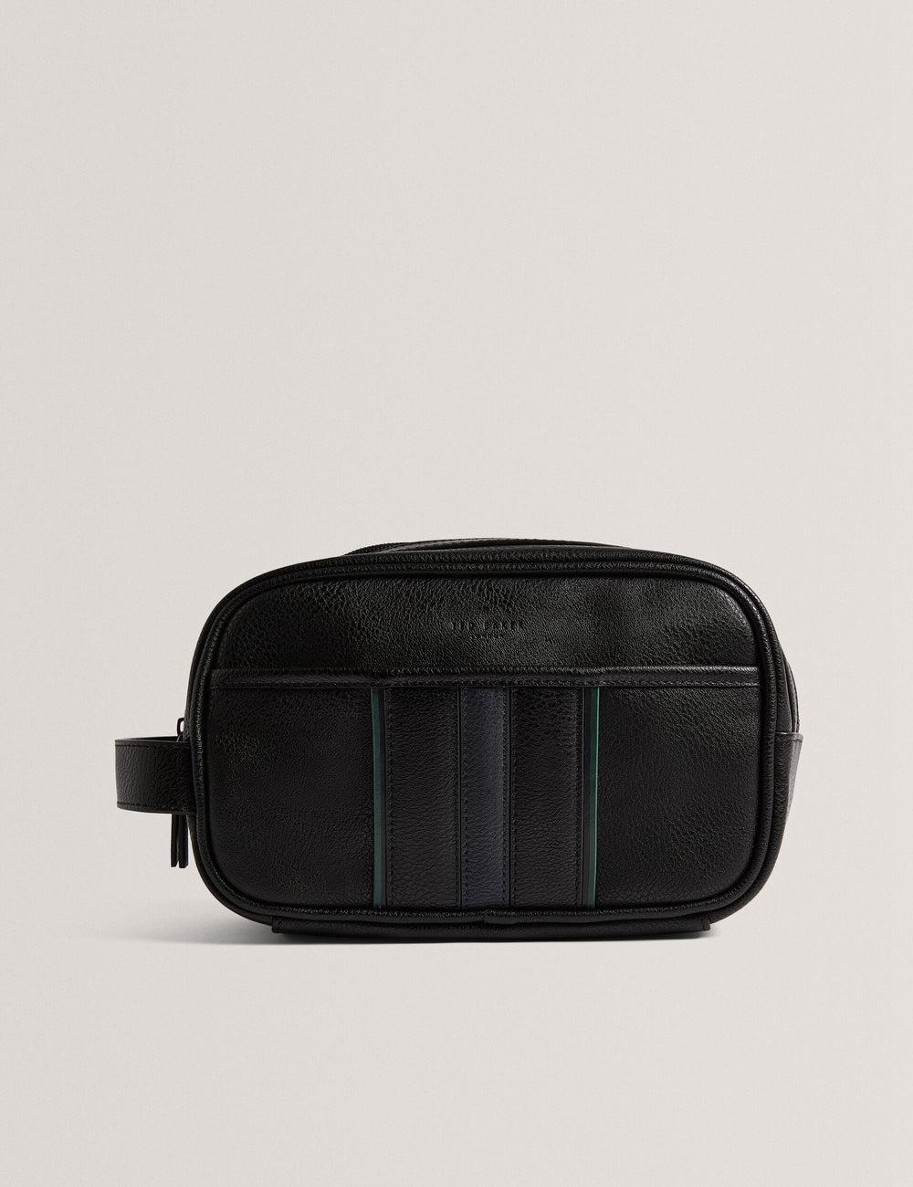 Trousse De Toilette Ted Baker KEILAB - Faux Leather Striped Panel Homme Noir | Paris  28013-RQBD