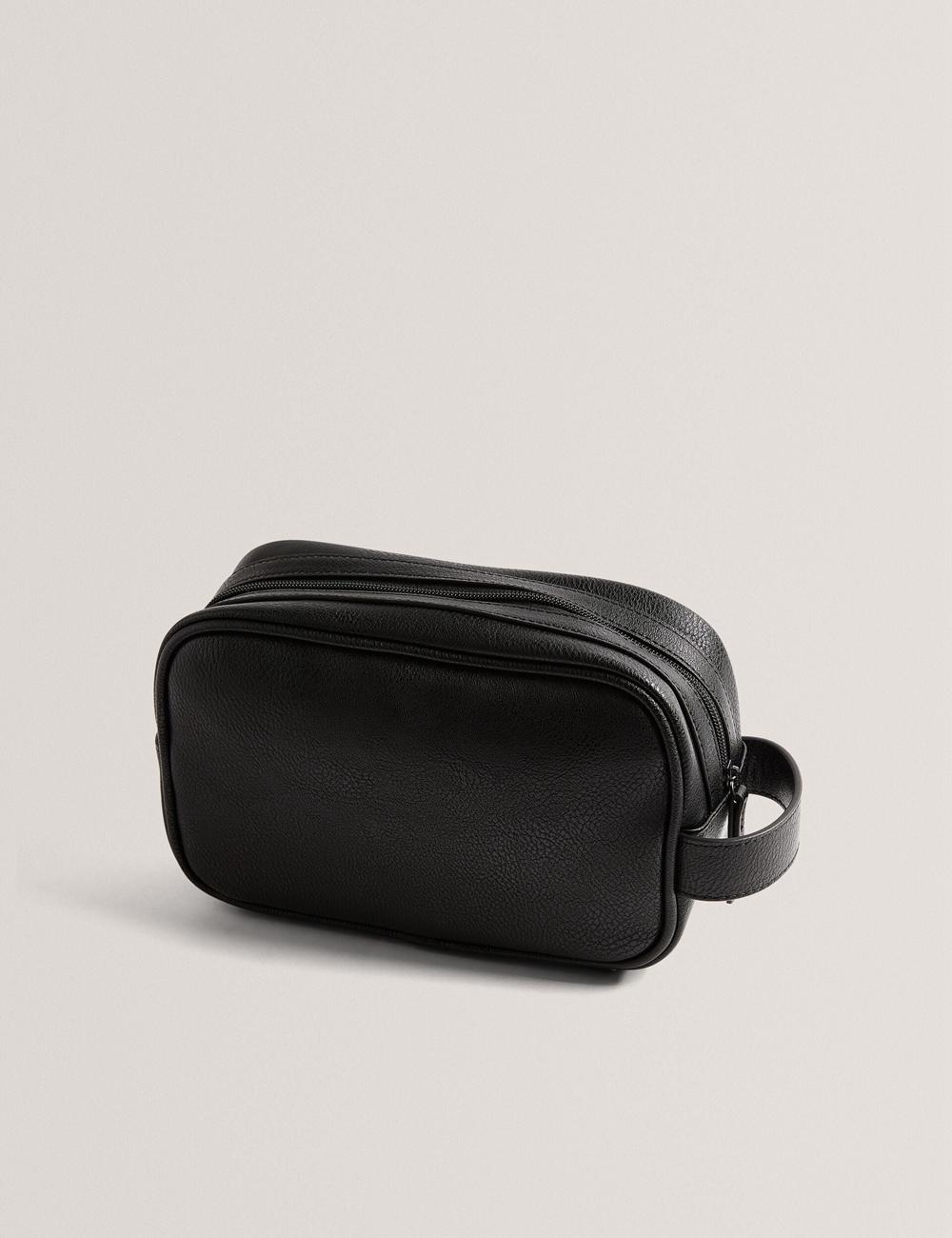 Trousse De Toilette Ted Baker KEILAB - Faux Leather Striped Panel Homme Noir | Paris  28013-RQBD