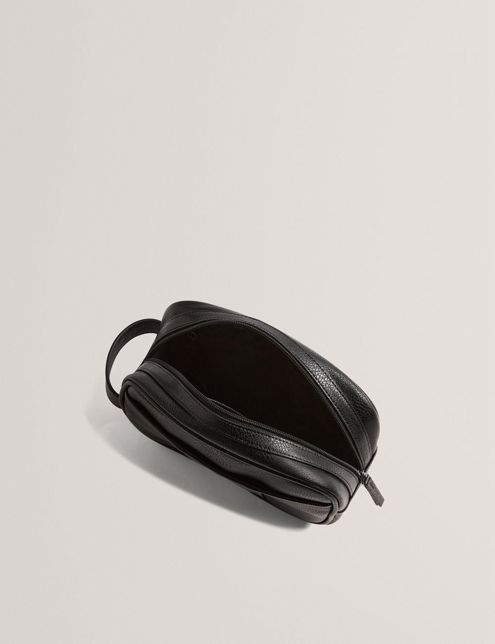 Trousse De Toilette Ted Baker KEILAB - Faux Leather Striped Panel Homme Noir | Paris  28013-RQBD