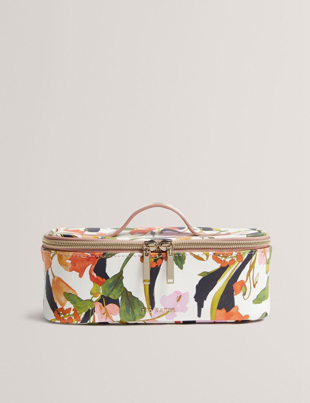 Trousse De Toilette Ted Baker LOUIAA - Floral Printed Small Top Handle Femme Blanche | Paris  21640-IKGF
