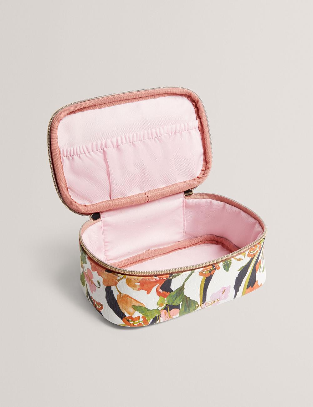 Trousse De Toilette Ted Baker LOUIAA - Floral Printed Small Top Handle Femme Blanche | Paris  21640-IKGF