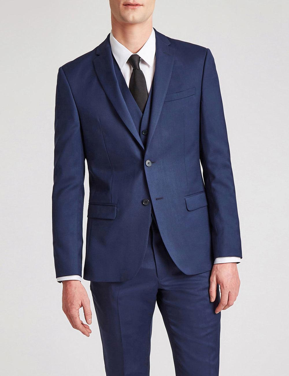Vestes Ted Baker FINLAYJS - Twill Wool Slim Fit Suit Homme Bleu | Paris  59427-VUEP