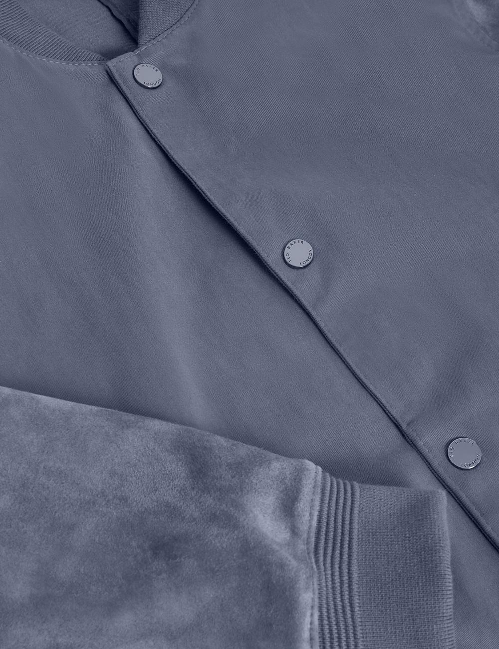 Vestes Ted Baker LIAMS - Cotton Twill & Suede Bomber Homme Bleu | Paris  54027-QUEN