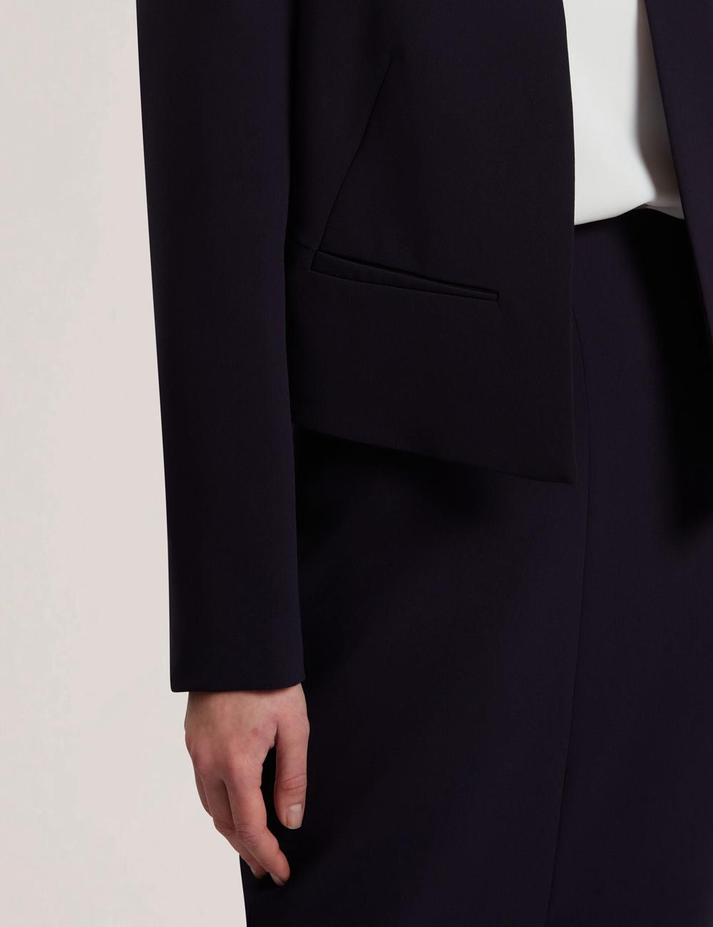 Vestes Ted Baker MANABJL - Tailored Round Neck Cropped Open Femme Bleu Marine | Paris  30459-QSAX
