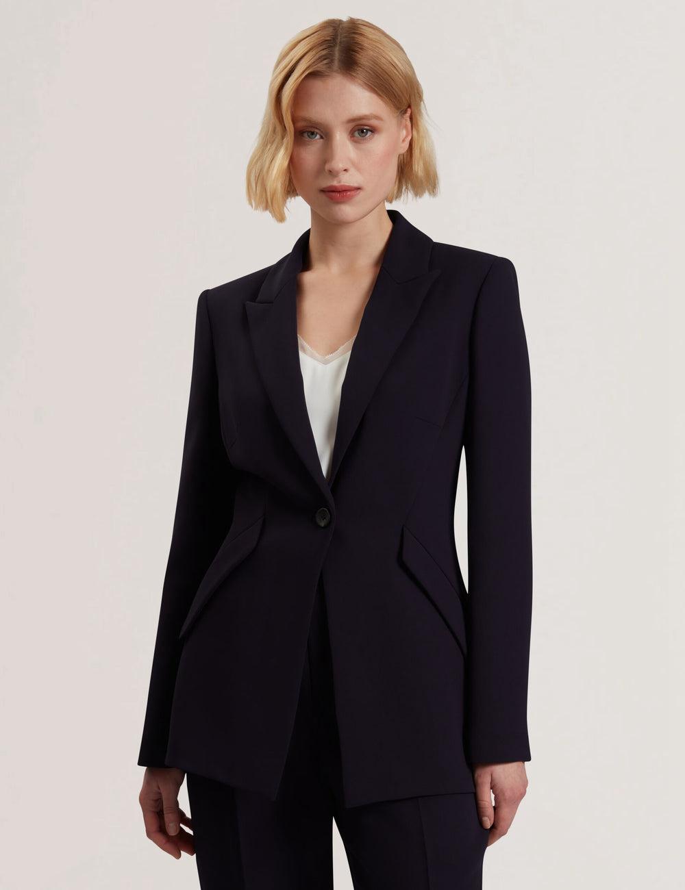 Vestes Ted Baker MANABL - Slim Fit Single Breasted Tailored Blazer Femme Bleu Marine | Paris  49280-MBXQ