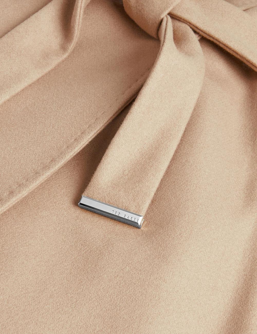 Vestes Ted Baker ROSE - Midi Length Belted Wool Wrap Coat Femme Camel | Paris  74563-UXCQ