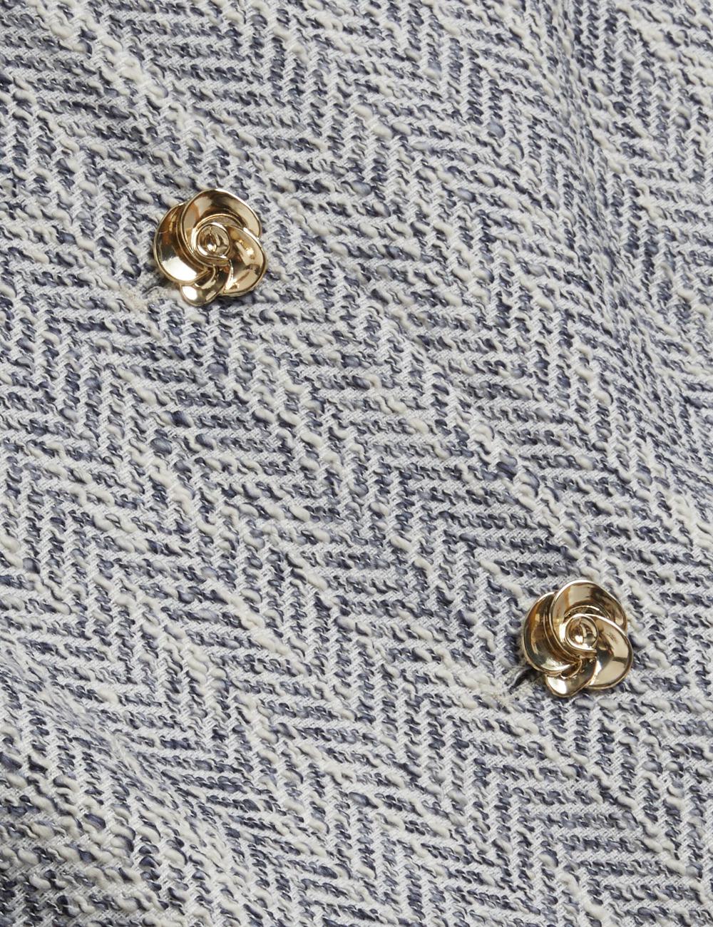 Vestes Ted Baker VULPA - Boucle Button-Up Cropped Tailored Femme Bleu | Paris  81394-GZNW